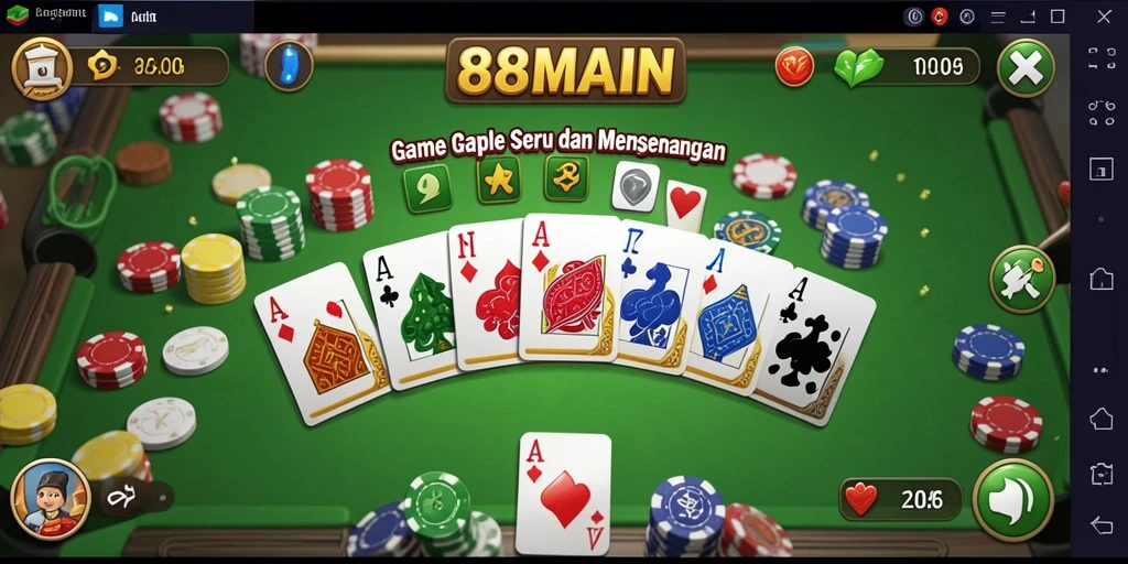 Screenshot gameplay Gaple di 88MAIN yang seru dan menyenangkan.
