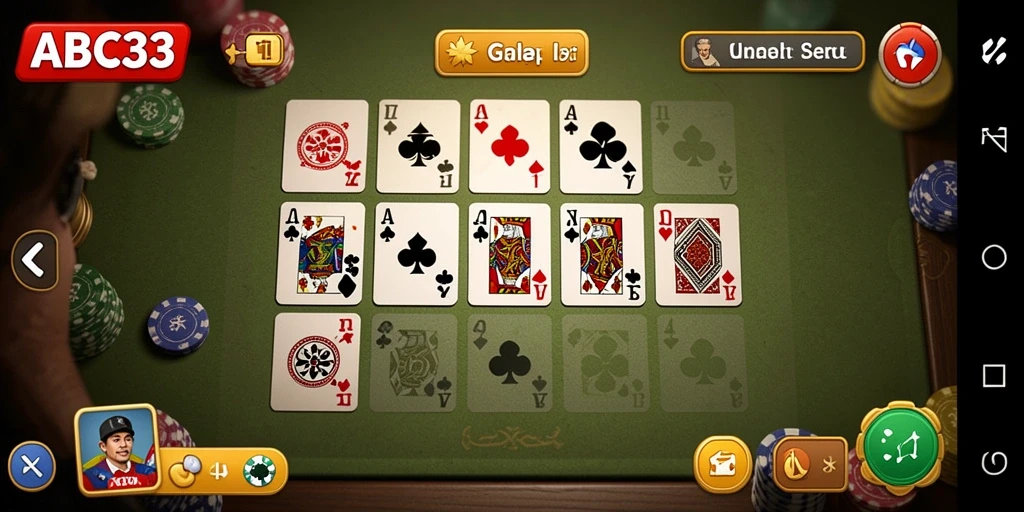 Tampilan gameplay ABC33 yang seru saat bermain gaple.