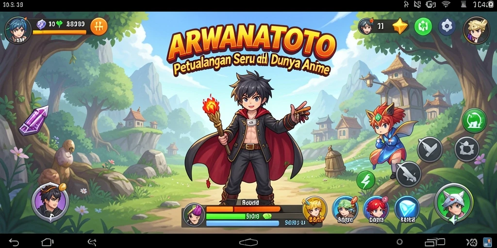 Tampilan gameplay ARWANATOTO yang menawan dengan karakter anime.