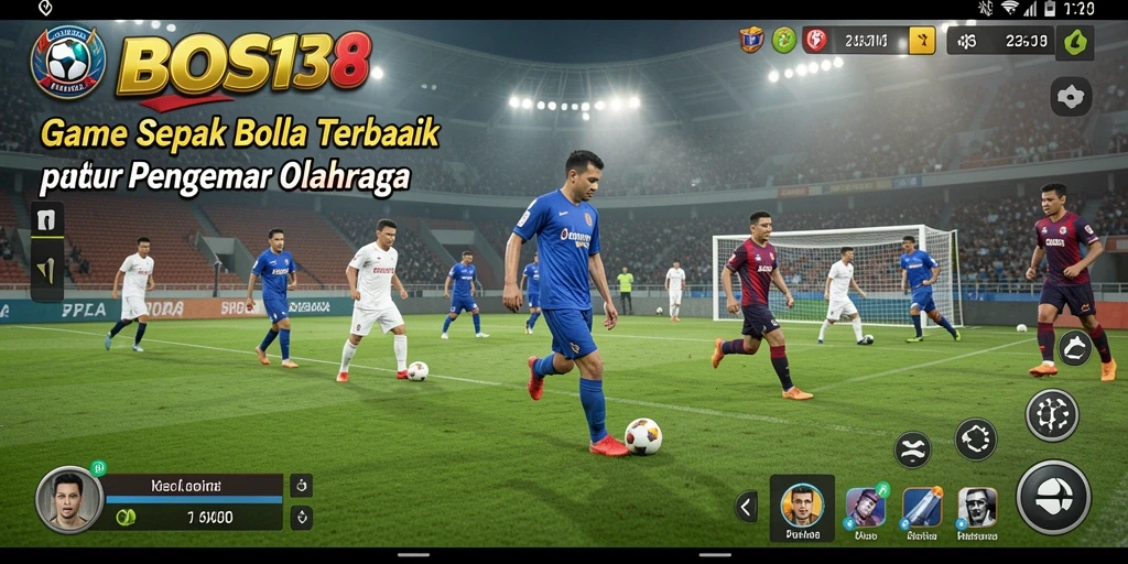 Tampilan gameplay BOS138 dengan aksi sepak bola yang seru