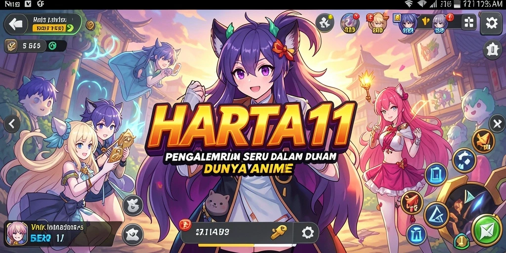 Gameplay seru HARTA11 yang menampilkan karakter anime favorit.