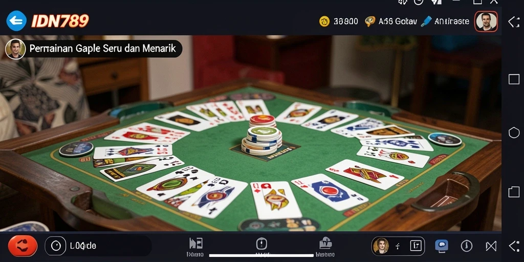 Screenshot utama IDN789 menunjukkan aksi seru permainan Gaple.