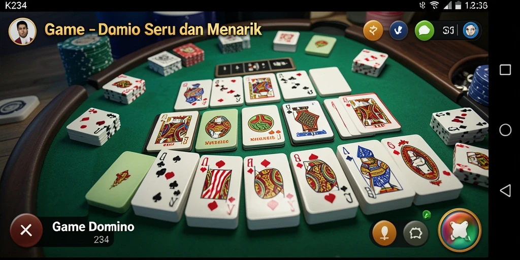 Screenshot gameplay K234 menampilkan momen seru bermain Domino.