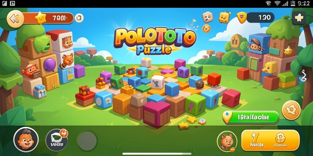 Tampilan gameplay seru dalam POLOTOTO yang menantang.
