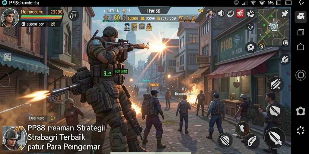 Tangkapan layar menunjukkan aksi intens dalam gameplay strategi.