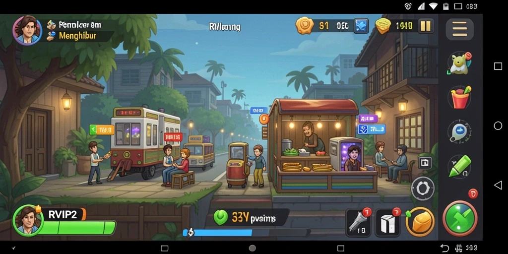 Tampilan gameplay menarik dalam RVIP2 saat karakter berkembang.