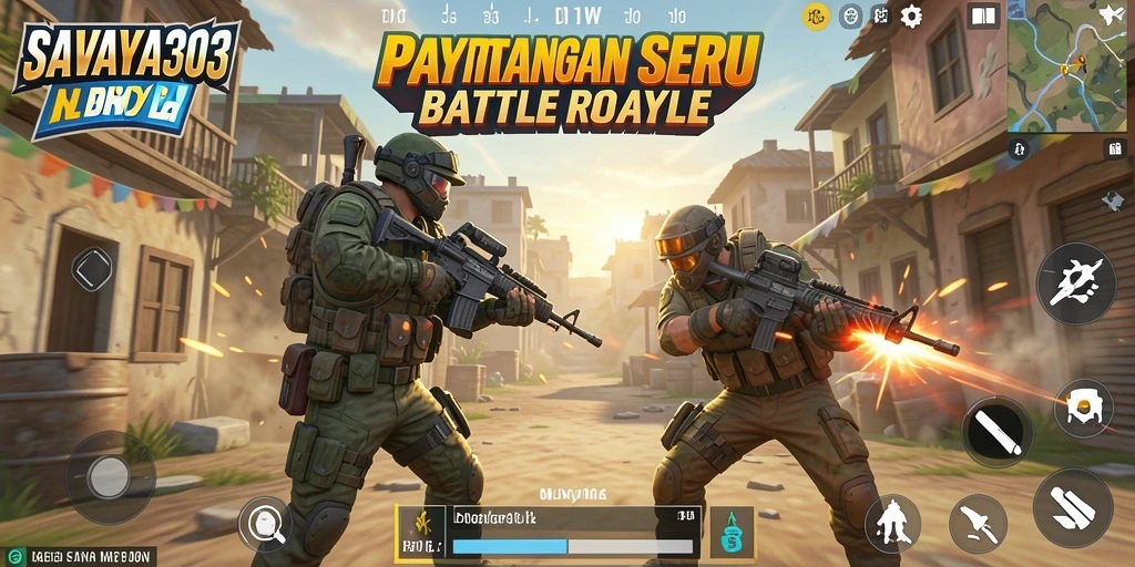 Screenshot SAVAYA303 menampilkan pertarungan intens dalam mode Battle Royale.