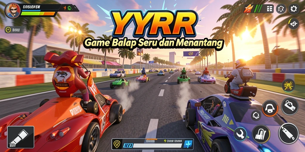 Tampilan gameplay balap seru di YYRR.