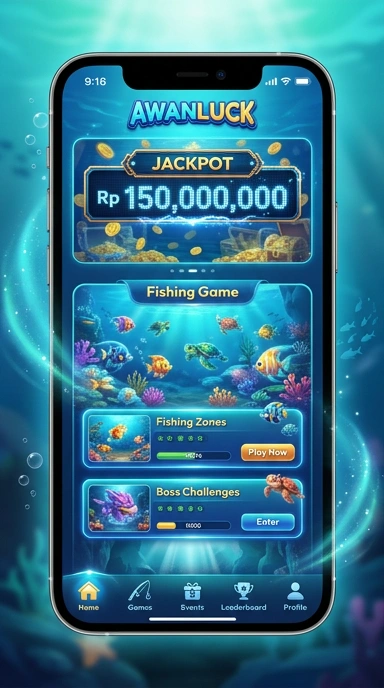 Tampilan antarmuka aplikasi awanluck yang ramah pengguna.